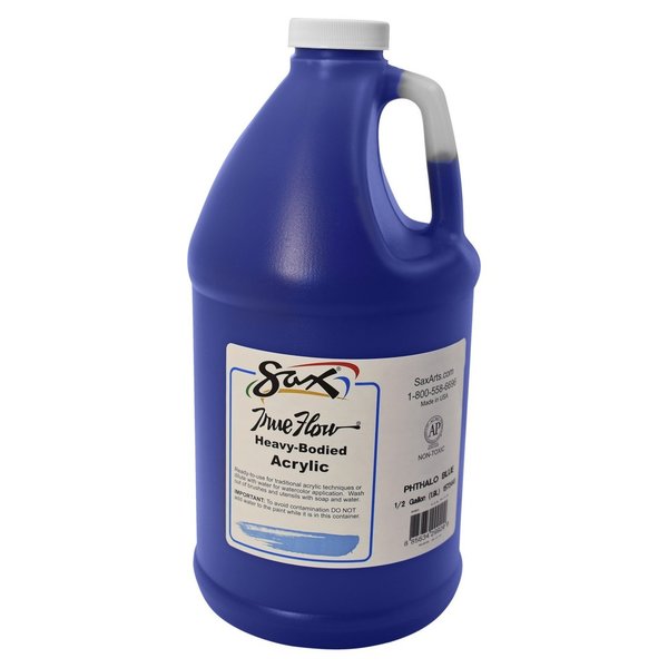 Sax True Flow Heavy Body Acrylic Paint, Half Gallon, Phthalo Blue 27505